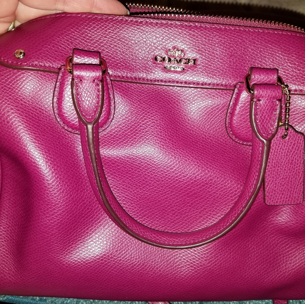 Coach Fuschia Mini Bennett AND matching wallet